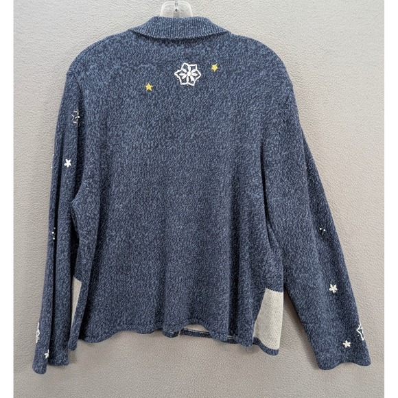 Vtg Studio Joy Christmas Cardigan Sweater Women's XL Snowman Holiday‎ Embellish - Picture 5 of 10